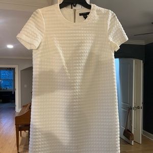 White knit shift dress